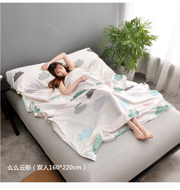 Túi ngủ du lịch đôi bẩn siêu nhẹ cotton cầm tay Du lịch siêu nhẹ di động vệ sinh lót bông túi ngủ - Túi ngủ túi ngủ văn phòng travelgear