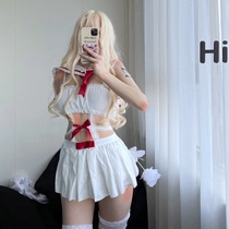  Devil Lord 1997~JK uniform cute student sister Jiao Pan white navy suit strand empty dress short skirt