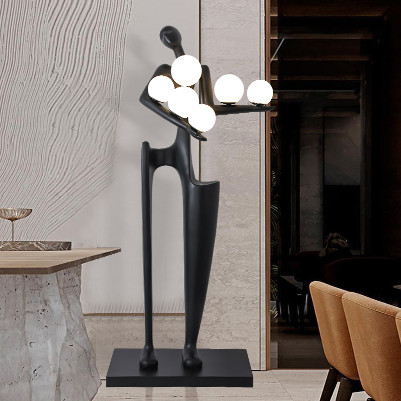Greeting guests Sculptures Light Extravagant Lamps Furniture Hotel Lobby Exhibition Hall Abstract Art Humanoid Landing Big Swing Pieces