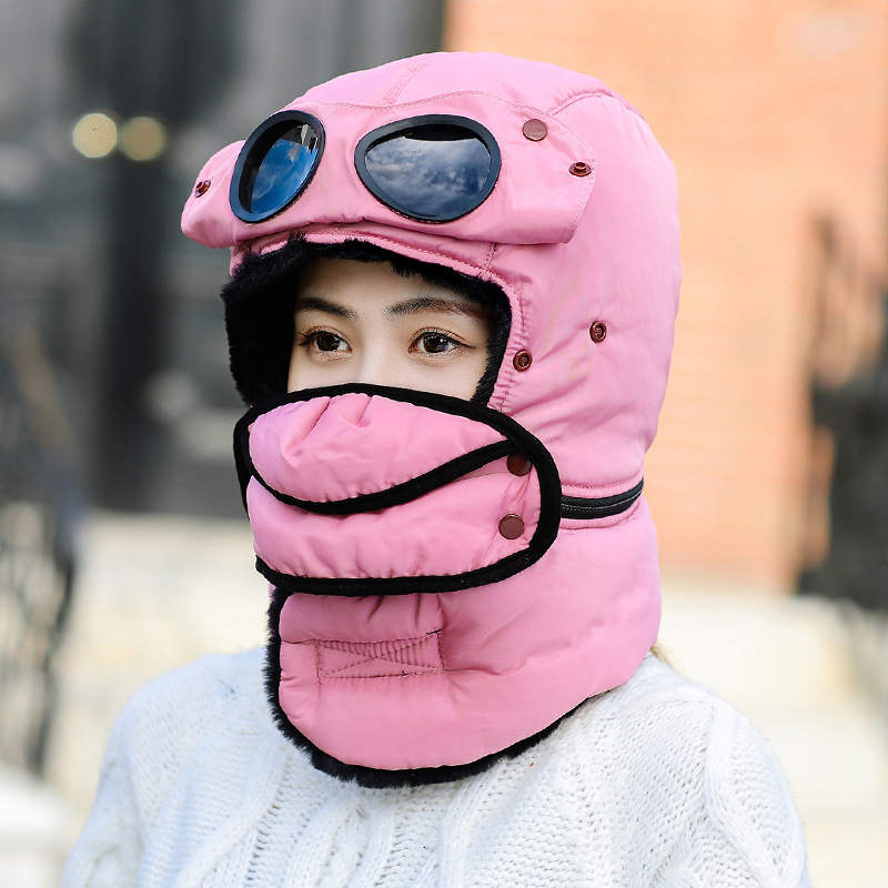 Winter ski mask face protection full face female windproof glasses warm headgear male Lei Feng hat children riding cold mask