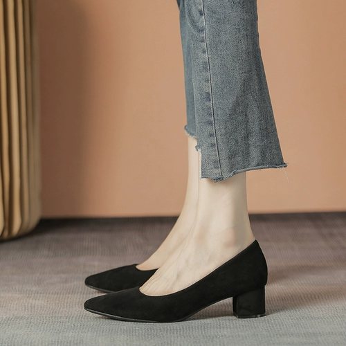 Демисезонные рабочие туфли на высоком каблуке с заостренным носом, 2024 года, тренд сезона