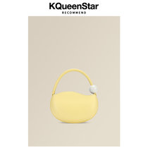 KQueenStar pea bag saddle bag womens autumn and winter 2022 new cowhide underarm bag hand-held shoulder bag