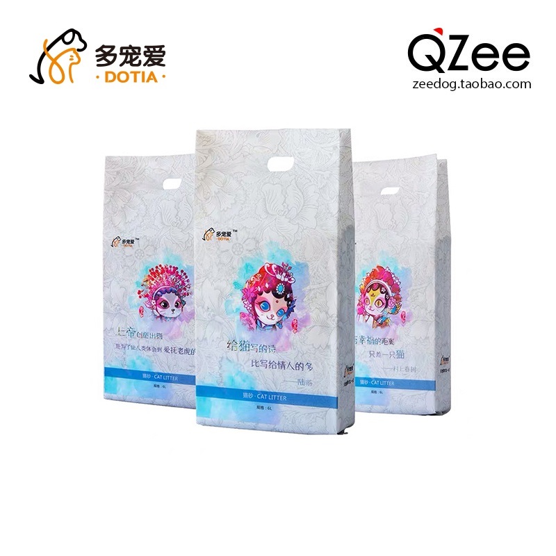 QZee Multi-Favorite Tofu Cat Sand Natural Deodorant Junction Dust-free Washable Toilet Bentonite Mixed Fine Sand