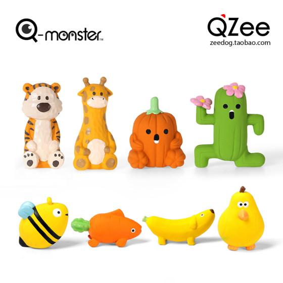 QZee latex sounding dog toy Qmonster banana dog bite-resistant children's pet small and medium-sized dog molar ball