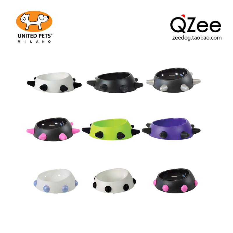 QZee Italy UNITED PETS imported dog bowl Cat bowl Water bowl Drop-proof high temperature resistant microwave grain bowl