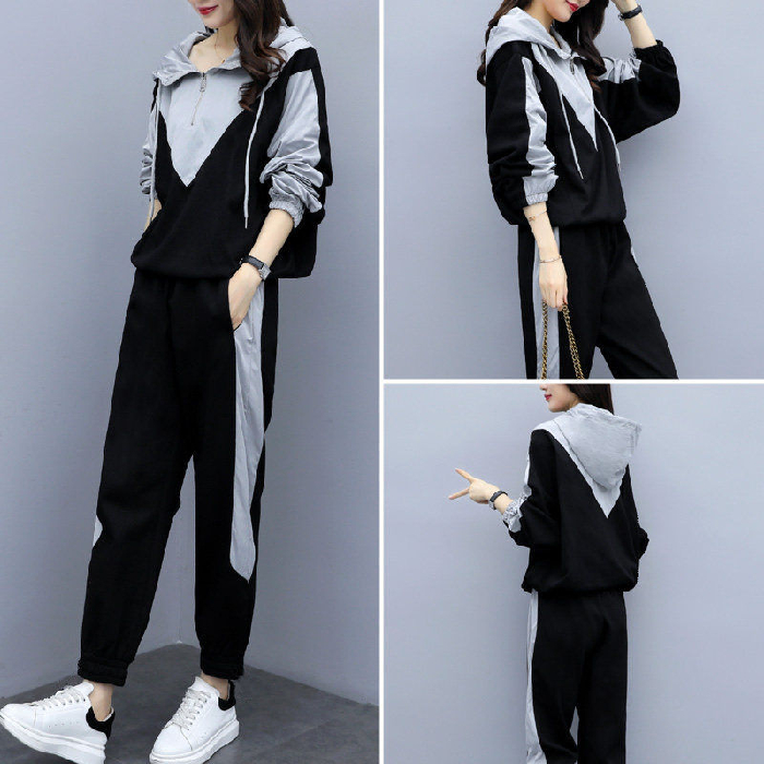 European Station Sports Casual Suit Women 2021 Chunqiu Ji Student Wei clothing new women's clothing relaxed fashion Two sets