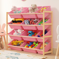 Toy Containing Rack Floor Children Finishing Racks Multilayer Kindergarten Toy Cabinet Solid Wood Shelve Large Capacity Storage