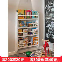 Childrens bookshelves solid wood plotbox wall-mounted baby bookcase slim Easy Book shelf wall small bookshelves on floor