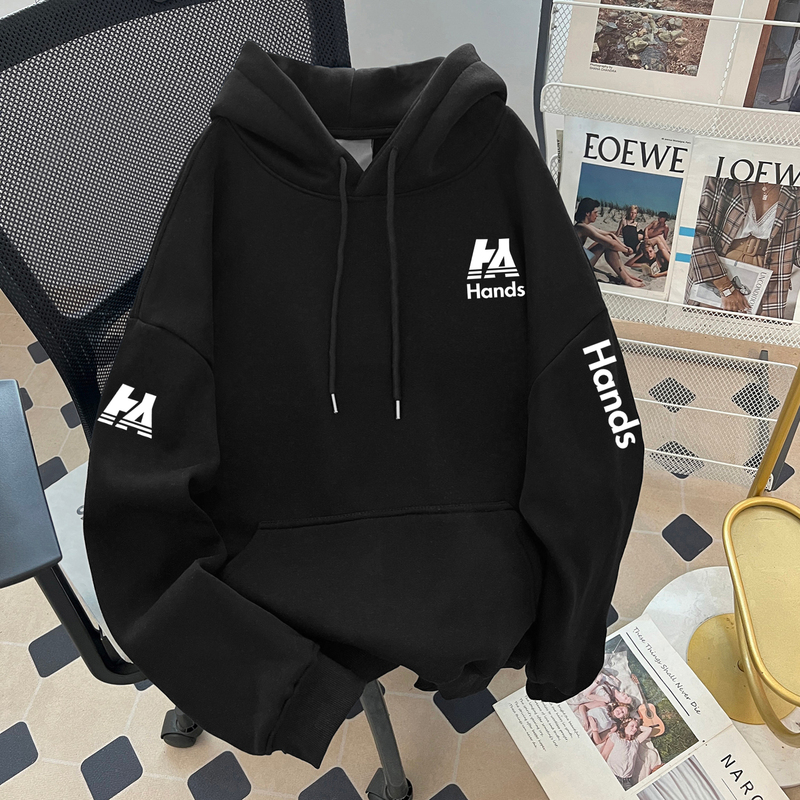 Trendy New 2026 Unisex Autumn and Winter Thin Versatile Creative Letter Print Hooded Sweatshirt
