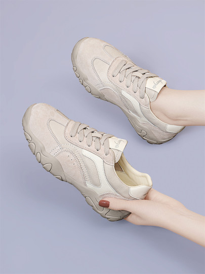 2026 Spring New Women's White Sneakers Autumn Versatile Retro German Training Shoes Flat Lace-Up Sports Casual Shoes