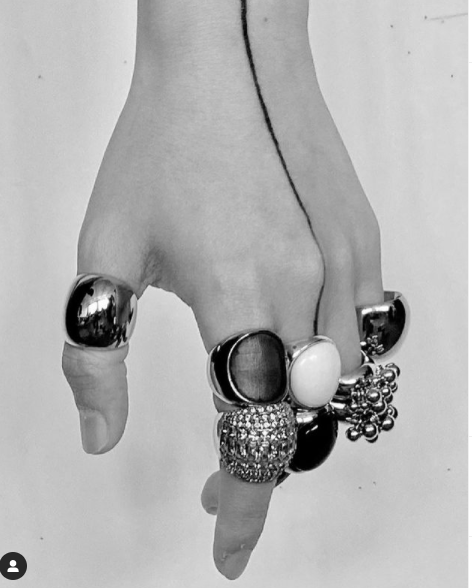 Personality bubble ring ins niche design fashionable metal ring cold style