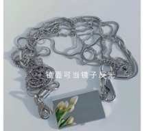 Multi - functional metal multi - layer decorative chain with diamond necklace hanging chain with multi - functional chain