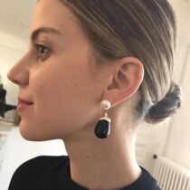 Elegant retro-crowd water droplets simple advanced in pearl earrings