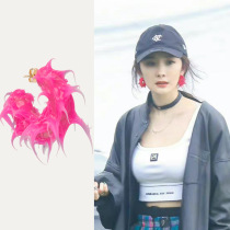 sunnei Yang Iron Tufting Rubber Earring Color Drip Candy ear needle ear crash in cold wind