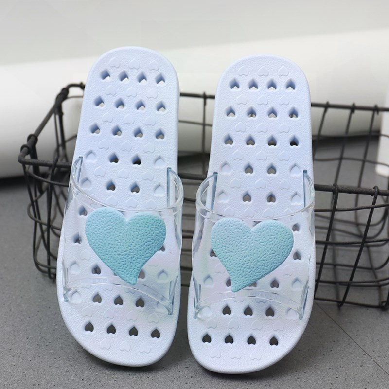 Leaky sandals and slippers for women cute peach heart beautiful girl couple home sandals and slippers non-slip soft bottom bathroom sandals
