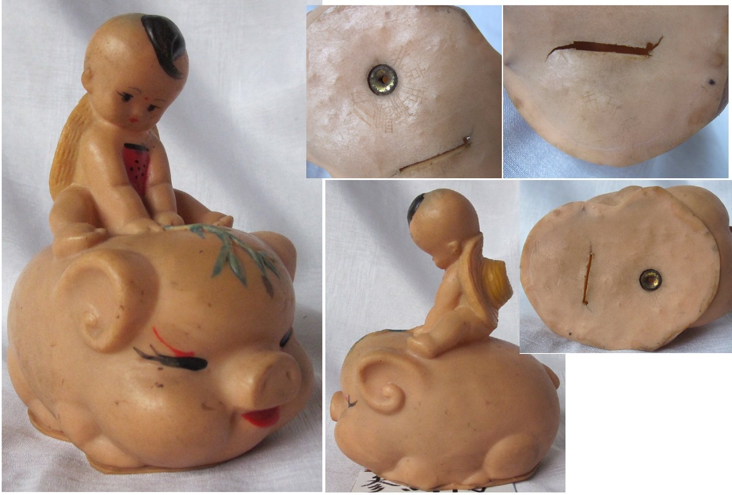 Old Rubber Toy Nostalgia Beijing Toy Three Factory Soft Glue Knead Doll Release Pig Va Deposit Money Pot Blemish