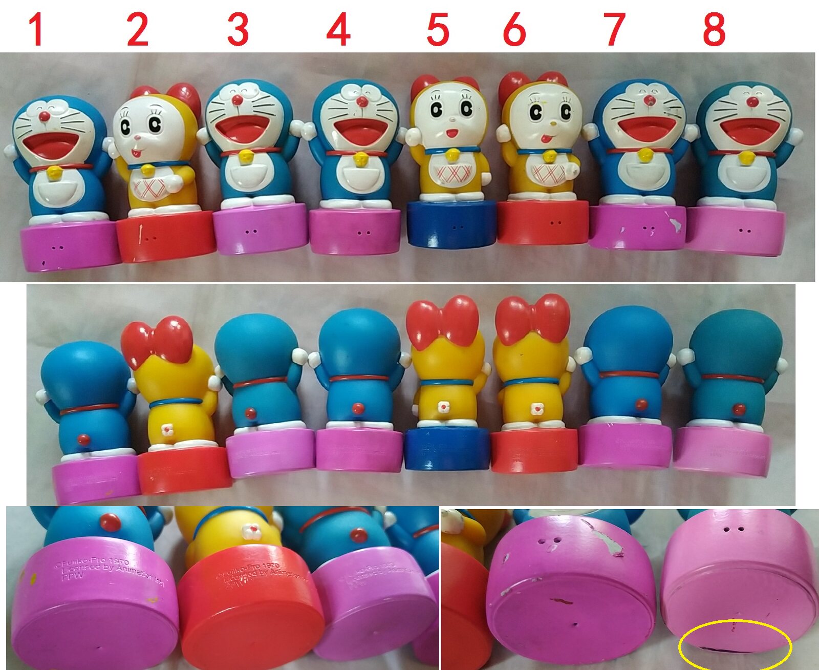 Kenderky KFC toy 2001 machine cat Doraemon A dream genie cute football team Soft glue blow