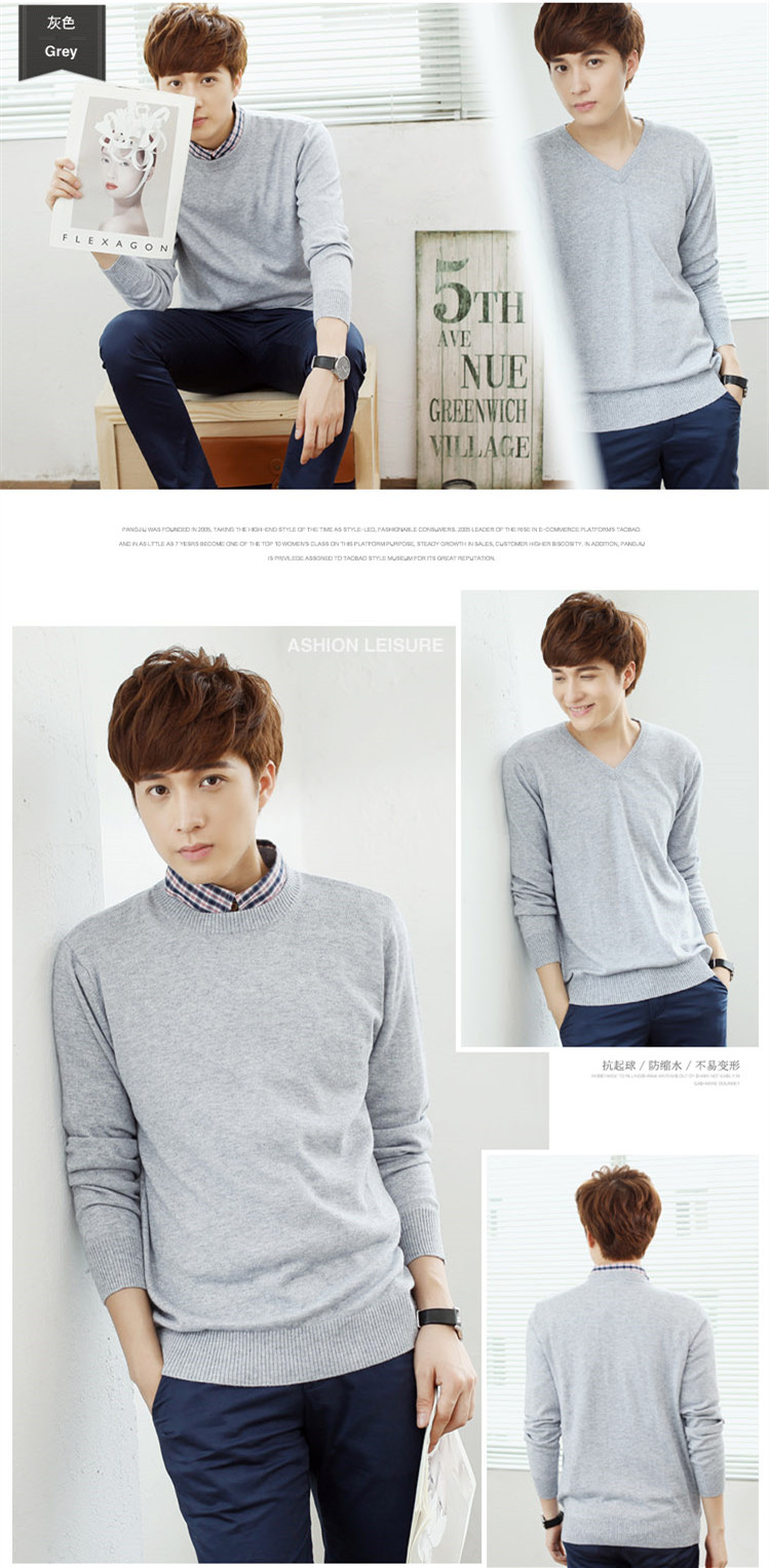 Áo len mùa thu và mùa đông nam cổ chữ V dày dày áo len áo len cashmere cổ tròn áo len dài tay lỏng lẻo áo khoác nam mùa đông