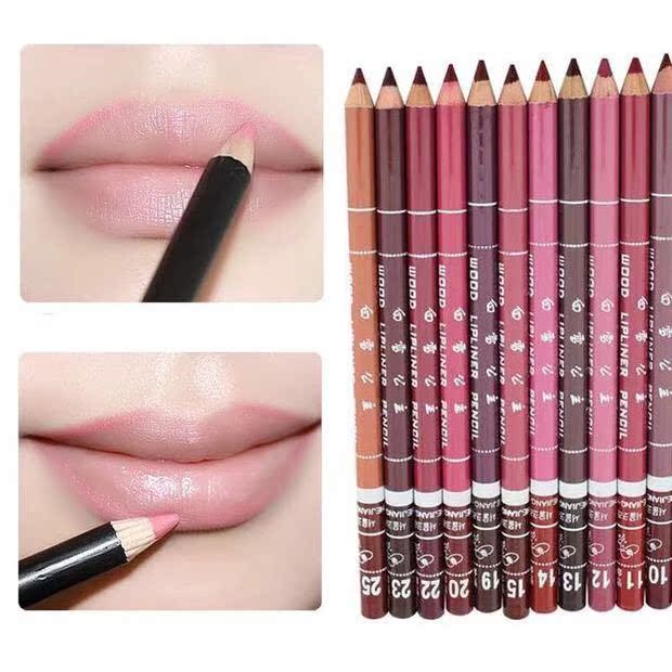 Snow White Lip liner / Lip Pencil Lip Makeup Pink Purple Nude Lip liner Không tẩy trang nhiều màu 	son bút chì colourpop lippie stix	