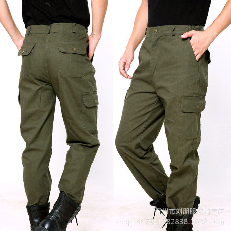 Four Seasons Wearable Thickened Multi-Pocket Work Pants Canvas Thickening Tooling Labor Pant Pants Camouflak Pants Electric Welding Steam Repair