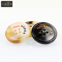 High-grade black cashmere coat button light-colored windbreaker coat button men and women all-match suit pants round button