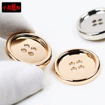 High-grade metal four-eye coat windbreaker button gold silver white sweater cardigan button clothes coat decorative button