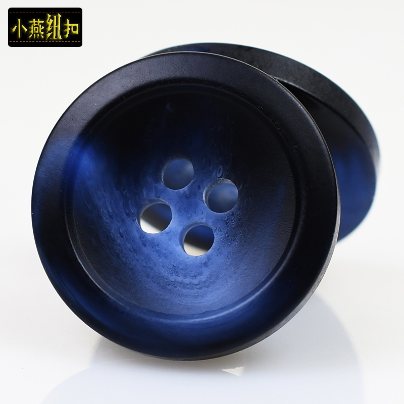 Dark blue woolen coat windbreaker button all-match clothes coat suit button men's and women's sweater button pants button