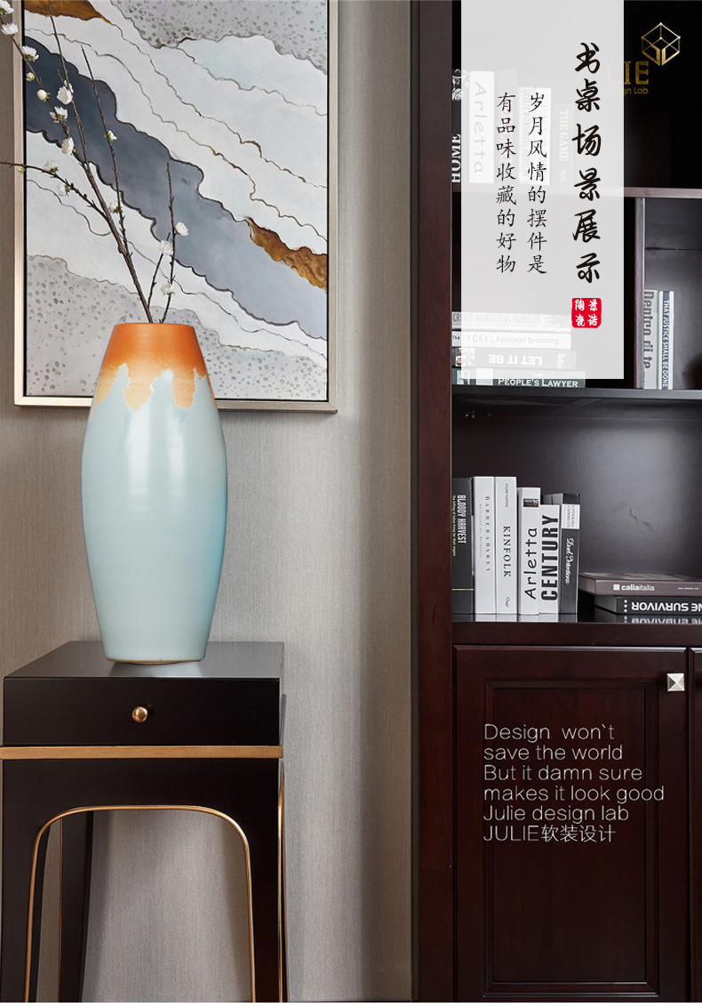 Nordic retro sitting room high - grade ceramic vases, flower arranging creative household decorations Chinese vase three - piece furnishing articles