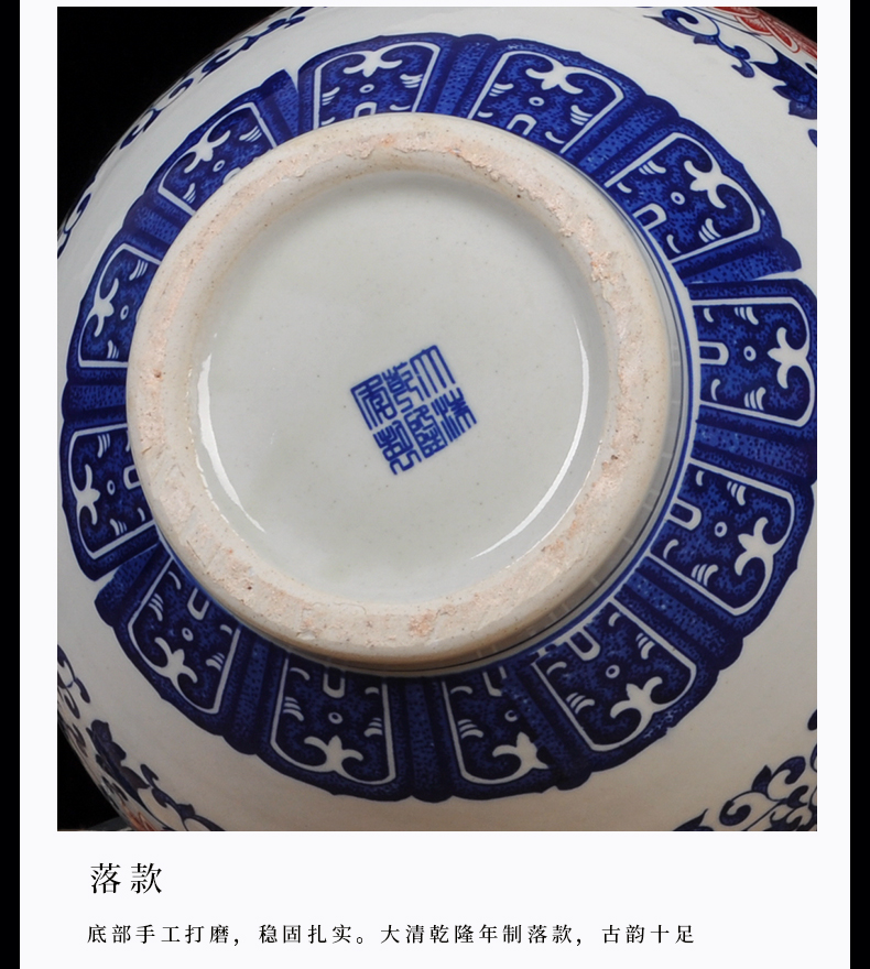 Jingdezhen blue and white ceramics youligong vase Chinese style household adornment archaize home furnishing articles [large]