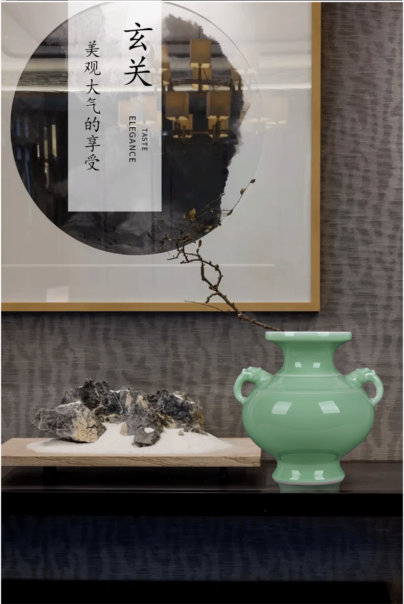 Jingdezhen ceramics antique hand shadow blue bottle of flower arranging rich ancient frame wine sitting room adornment home furnishing articles