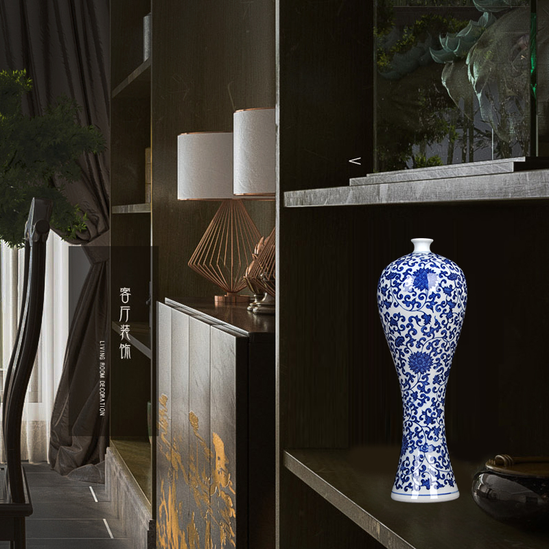 Blue and white porcelain vase of jingdezhen ceramics I vogue of new Chinese style household act the role ofing is tasted furnishing articles sitting room decoration process