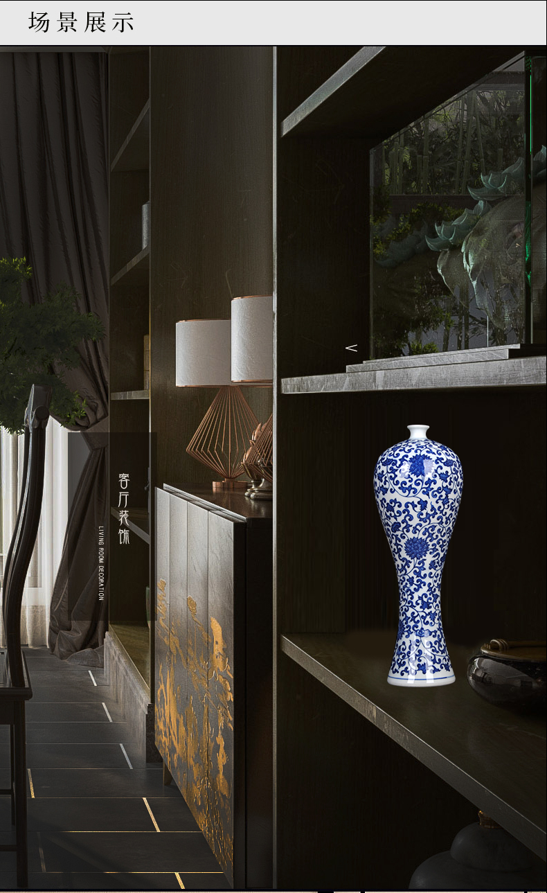 Blue and white porcelain vase of jingdezhen ceramics I vogue of new Chinese style household act the role ofing is tasted furnishing articles sitting room decoration process