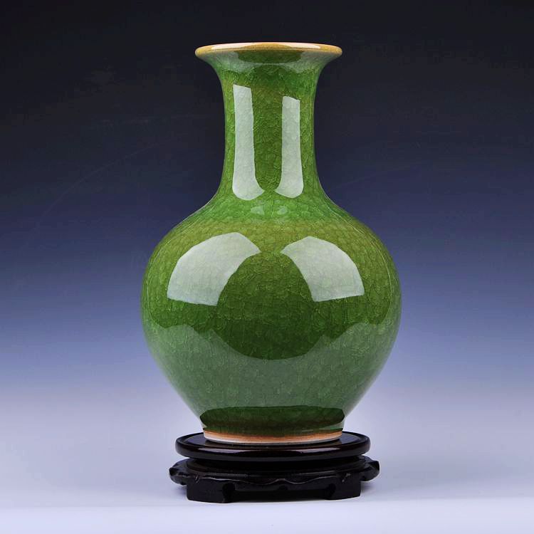 Archaize of jingdezhen ceramics up crack glaze jade borneol vase household adornment of I sitting room is placed