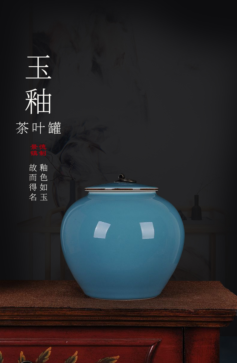 Jingdezhen ceramics ceramic blue storage tank caddy fixings home sitting room place hotel kitchen accessories