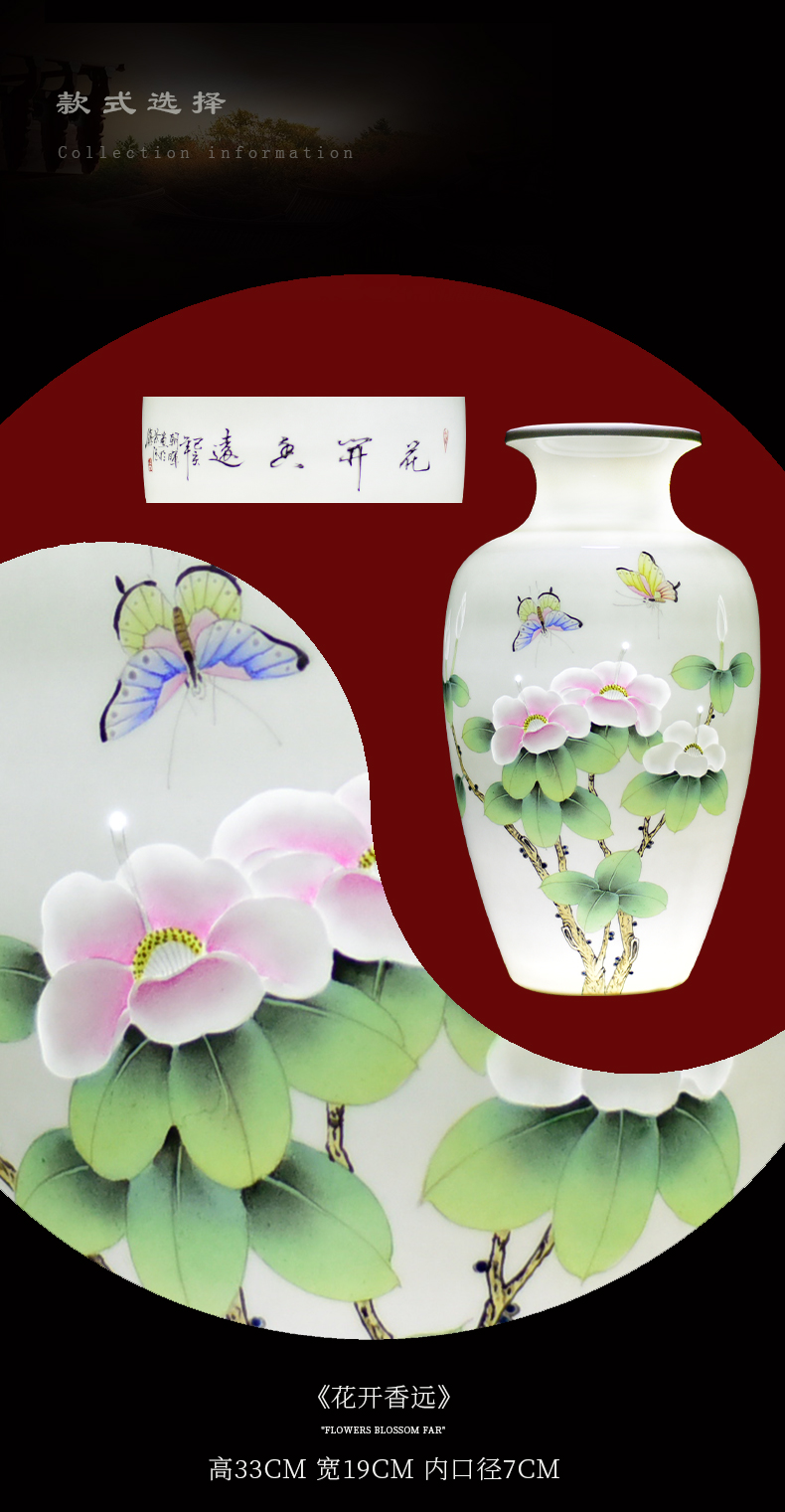 Jingdezhen ceramics new Chinese hand - made dried flower vases, flower arrangement bedroom household furnishing articles, the sitting room porch decoration
