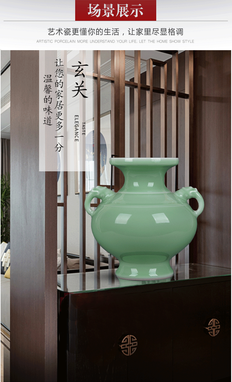 Jingdezhen ceramics antique hand shadow blue bottle of flower arranging rich ancient frame wine sitting room adornment home furnishing articles