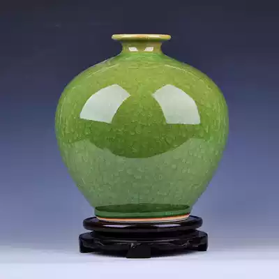 Jingdezhen ceramics Antique borneol official Kiln crack glaze Pomegranate vase Living room home decoration ornaments