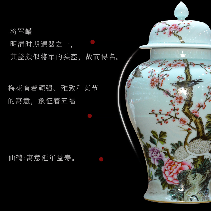 Jingdezhen ceramics archaize the qing qianlong colored enamel painting of flowers and general pot vase Chinese crafts are sitting room