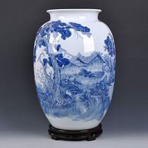 Jingdezhen ceramics celebrity masterpieces New Chinese hand-painted blue and white porcelain bottles Home decoration crafts living room ornaments