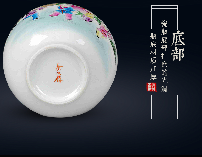 Jingdezhen ceramics new Chinese hand - made famous masterpieces vase household living room TV cabinet decorative furnishing articles flower arrangement