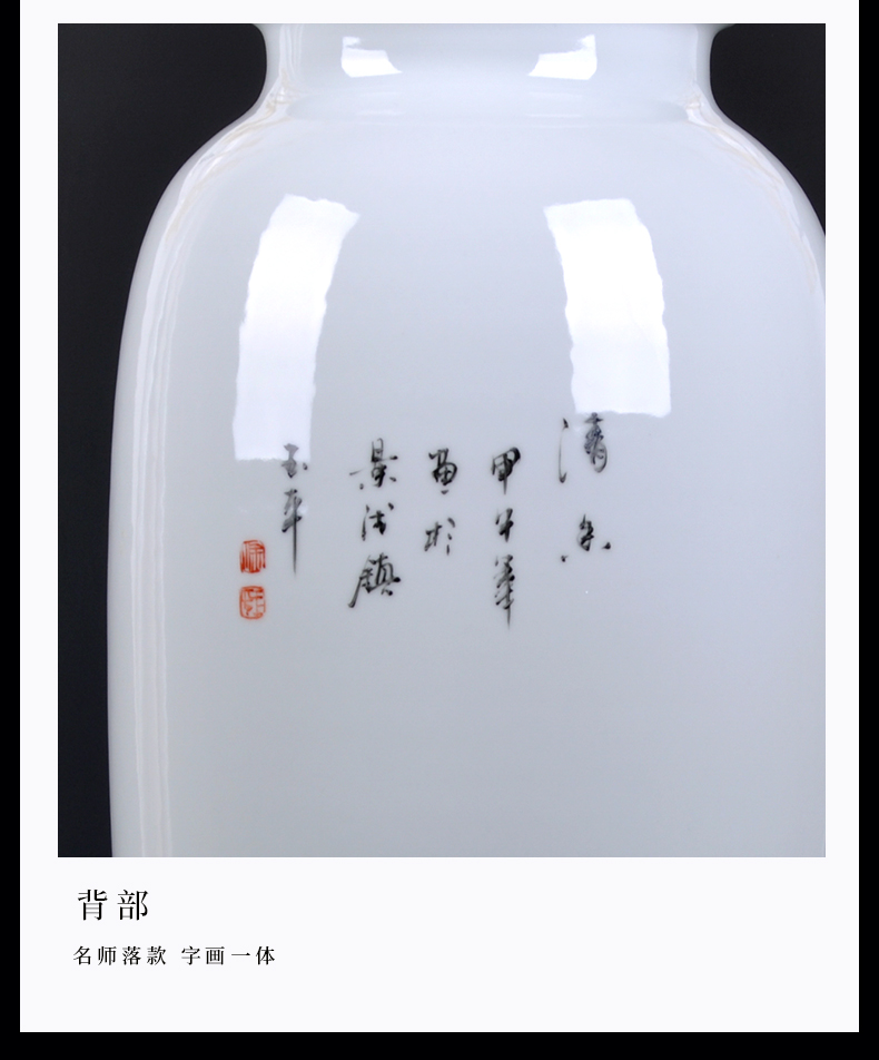 Jingdezhen ceramic furnishing articles hand - made blue anaglyph large vases, flower arrangement sitting room porch Chinese decorative arts and crafts