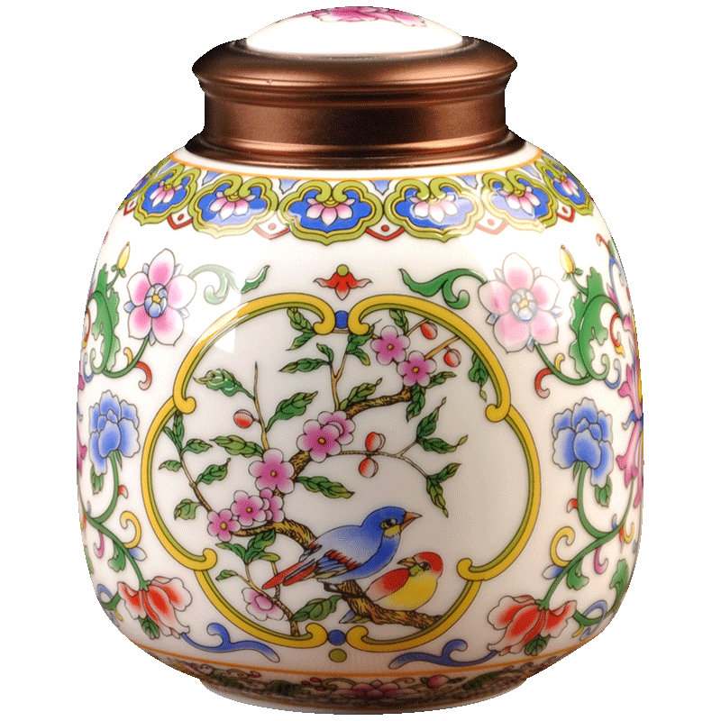 Jingdezhen porcelain enamel sealing caddy fixings coloured drawing or pattern gift boxes box of goods can of pu 'er tea tea pot POTS