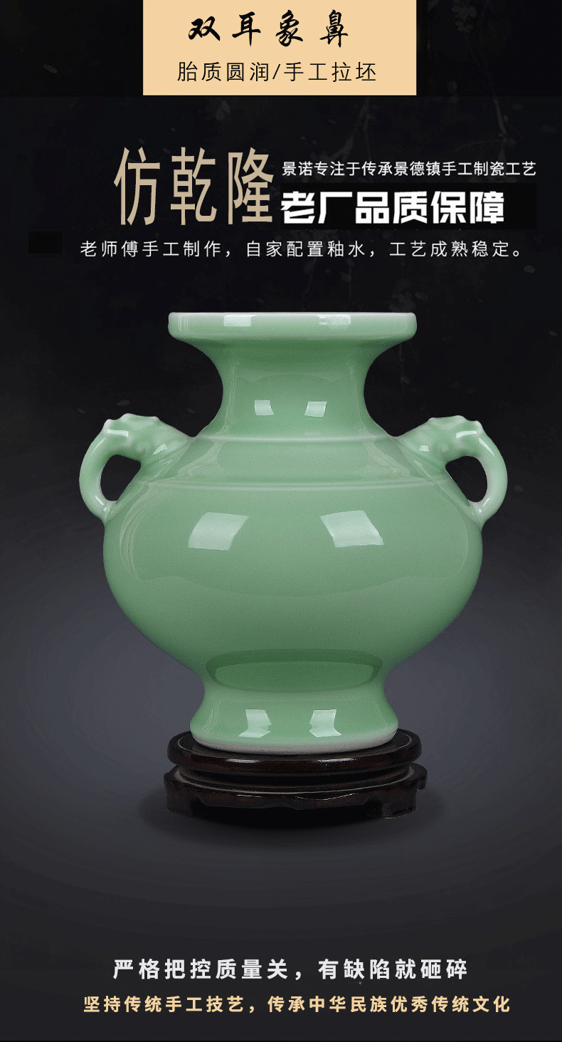 Jingdezhen ceramics antique hand shadow blue bottle of flower arranging rich ancient frame wine sitting room adornment home furnishing articles