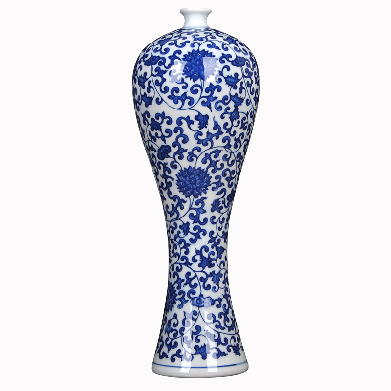 Blue and white porcelain vase of jingdezhen ceramics I vogue of new Chinese style household act the role ofing is tasted furnishing articles sitting room decoration process