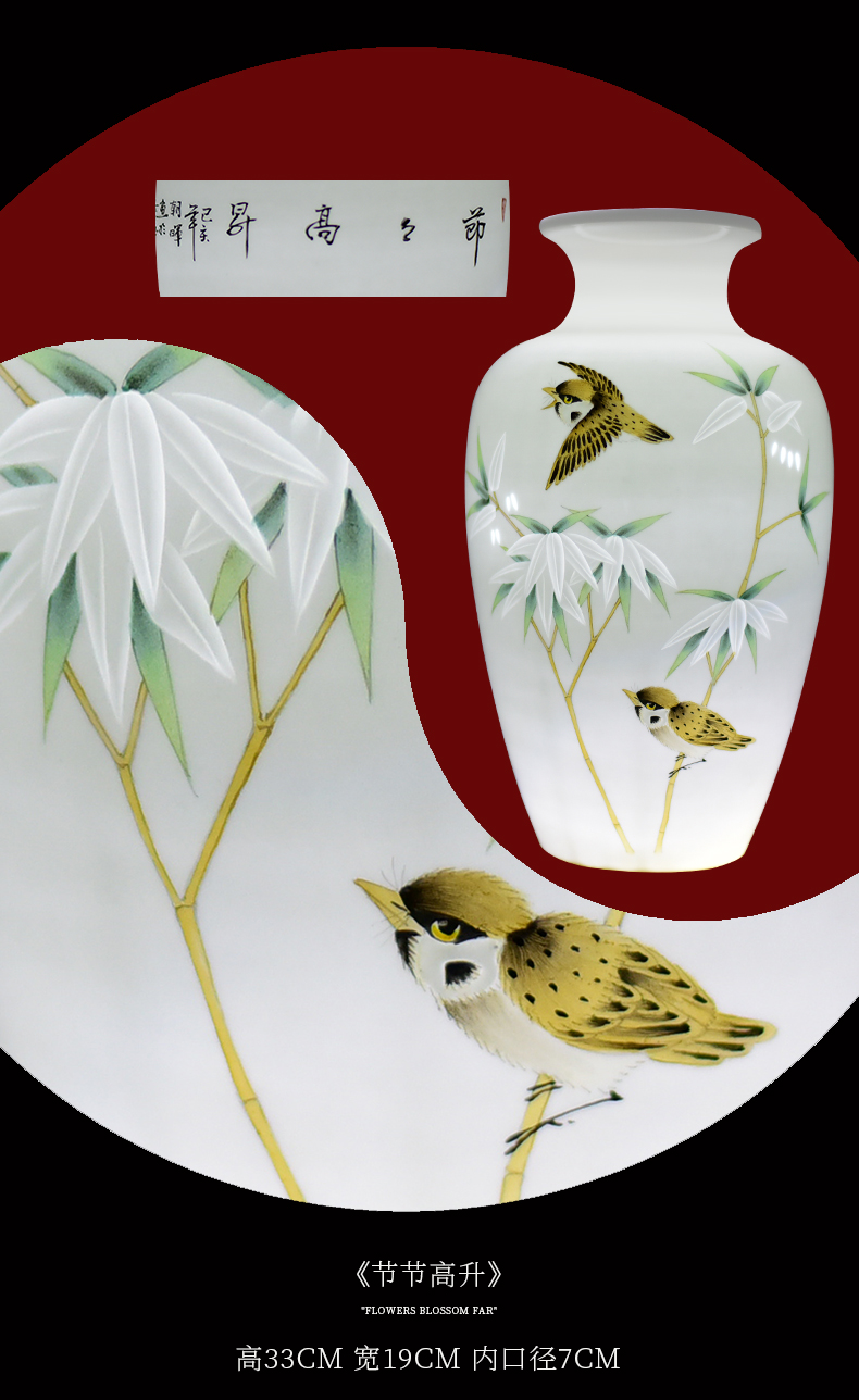 Jingdezhen ceramics new Chinese hand - made dried flower vases, flower arrangement bedroom household furnishing articles, the sitting room porch decoration