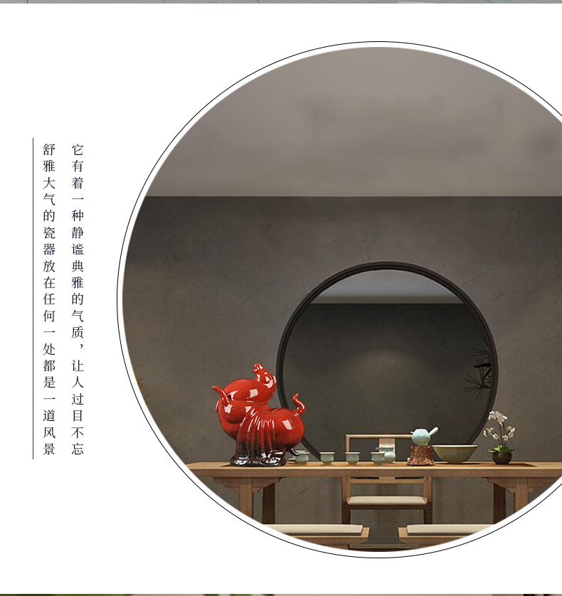 Jingdezhen ceramics variable glaze business needs new classical Chinese style gifts zodiac horses office decoration furnishing articles