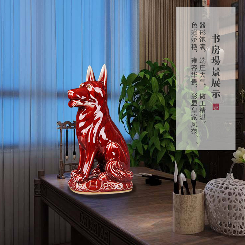 Jun porcelain of jingdezhen ceramics new sitting room decoration rich ancient frame study desk of Chinese style household furnishing articles