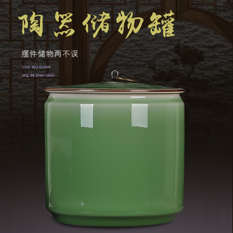 Jingdezhen ceramics round candy storage tank caddy fixings furnishing articles sitting room kitchen decoration home decoration