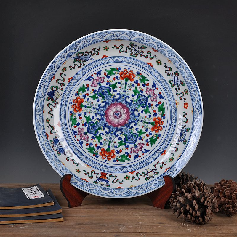 Scene imitation Ming and the qing dynasty, jingdezhen ceramics hand - made bucket decorated prosperous trading household act the role ofing is tasted crafts are open