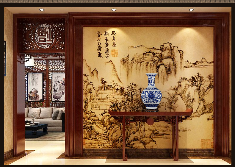 Blue and white porcelain of jingdezhen ceramics decoration vase classical home furnishing articles of new Chinese style household adornment handicraft